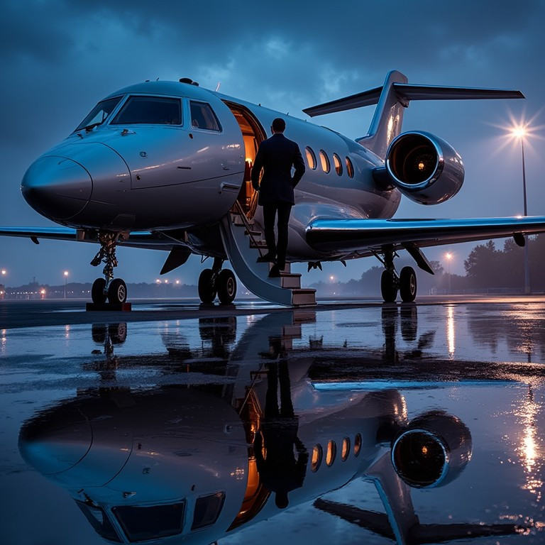 Man in suit boarding private jet, symbolizing global mobility and residency solutions